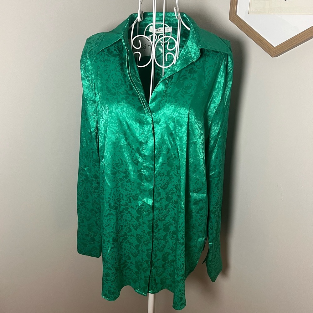 12th Tribe Green Button Down Shirt